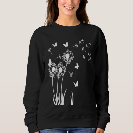 Dandelion Meadow with Butterflies for Dandelions スウェットシャツ (正面)