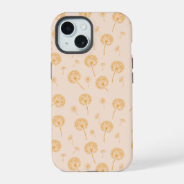 Dandelion Pattern iPhone 14 Tough Funda, Brillante 15ケース
