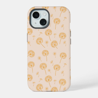 Dandelion Pattern iPhone 14 Tough Funda, Brillante 15ケース