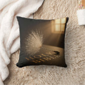 Dandelion Seedling with Water Droplets on a Bible  クッション (ブランケット)