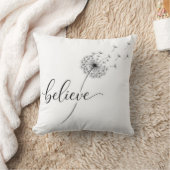 Dandelion Seedlings with Believe Text クッション (ブランケット)