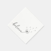 Dandelion Seedlings with Believe Text スタンダードカクテルナプキン (角)