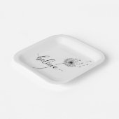 Dandelion Seedlings with Believe Text ペーパープレート (傾斜あり)