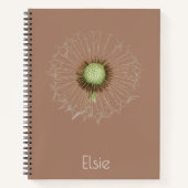 Dandelion Spiral Notebook – Soft Botanical Design ノートブック (正面)