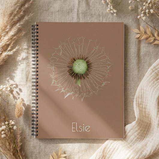 Dandelion Spiral Notebook – Soft Botanical Design ノートブック