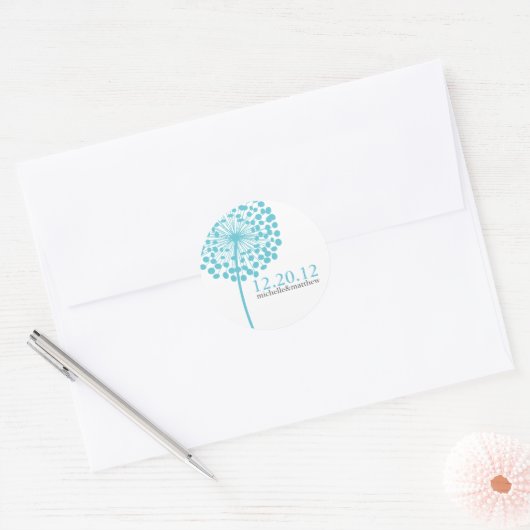 Dandelion Wishes結婚式の引き出物 ラウンドシール (封筒)