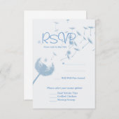 Dandelion Wishes結婚's on Softティール(緑がかった色)、RVSPカード (正面/裏面)