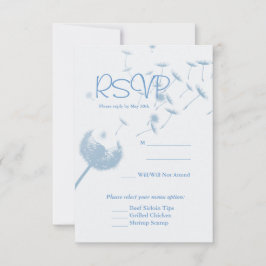 Dandelion Wishes結婚's on Softティール（緑がかった色）、RVSPカード