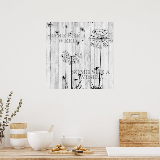Dandelion Wishes 24" x 24" Poster ポスター (キッチン)