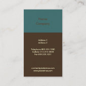 Dandelionsプロファイルカード、濃いティール(緑がかった色)/茶 名刺 (裏面)