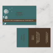 Dandelionsプロファイルカード、濃いティール(緑がかった色)/茶 名刺 (正面/裏面)