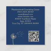 Dandelions and Mountain Nature QR Code Counselor スクエア名刺 (裏面)