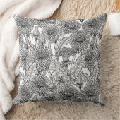 Dandelions, black and white クッション (ブランケット)