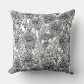 Dandelions, black and white クッション (正面)