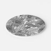 Dandelions, black and white ペーパープレート (アングル)