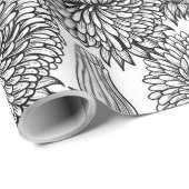 Dandelions, black and white ラッピングペーパー (ロールコーナー)