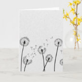 Dandelions Flowers Pappus Spores Grey カード (黄色い花)