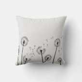 Dandelions Flowers Pappus Spores Grey クッション (裏面)