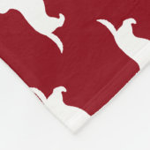 Dandie Dinmontテリアはパターン赤のシルエットを描きます フリースブランケット (角)