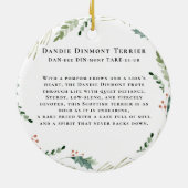 Dandie Dinmont Dog Watercolor Monogram セラミックオーナメント (裏面)