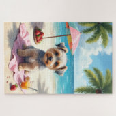 Dandie Dinmont Terrier Beach Scene ジグソーパズル (横)