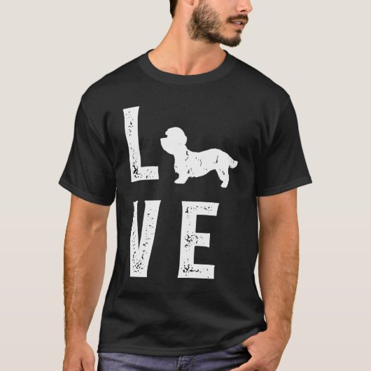 Dandie Dinmont Terrier Love 1 Tシャツ (正面)