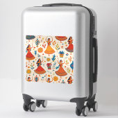 Dandiyaナイトシームレスパターン – インディアンフェスティバル シール (スーツケース)