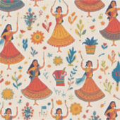 Dandiyaナイトシームレスパターン – インディアンフェスティバル シール (正面)