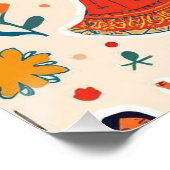 Dandiyaナイトシームレスパターン – インディアンフェスティバル ポスター (コーナー)