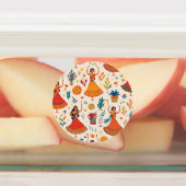 Dandiyaナイトシームレスパターン – インディアンフェスティバル ラベル (貼付)