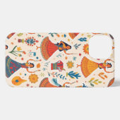 Dandiyaナイトシームレスパターン – インディアンフェスティバル iPhoneケース (裏面横)