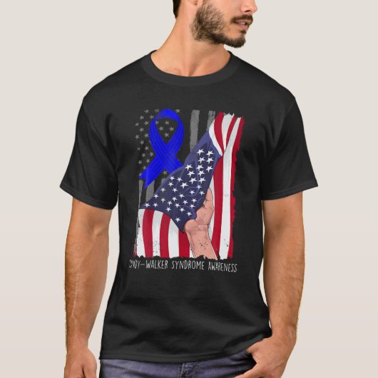 Dandy-Walker Syndrome Awareness American Flag Blue Tシャツ (正面)