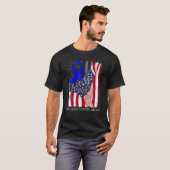 Dandy-Walker Syndrome Awareness American Flag Blue Tシャツ (正面フル)