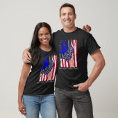 Dandy-Walker Syndrome Awareness American Flag Blue Tシャツ (ユニセックス)