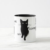 Dandylandの創造によるクールな黒猫のコーヒー・マグ マグカップ (中央)