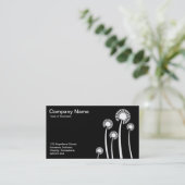 DandyLion時計 – 黒に白 名刺 (スタンド正面)