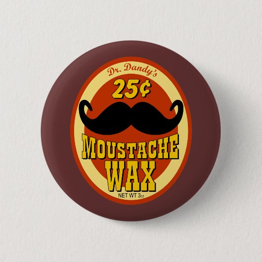 dandy's Moustache Wax先生の 缶バッジ (正面)