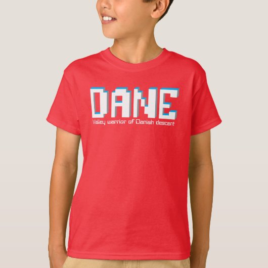 Dane boys name and meaning pixels文字 tシャツ (正面)