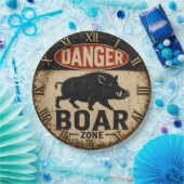 Danger Boar Zone Funny Wild Boar Hunter Gift ペーパープレート (パーティー)