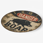 Danger Boar Zone Funny Wild Boar Hunter Gift ペーパープレート (アングル)