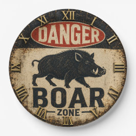 Danger Boar Zone Funny Wild Boar Hunter Gift ペーパープレート