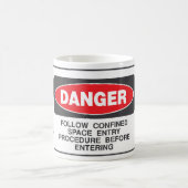 Danger Confined Space Entry Safety Warning コーヒーマグカップ (中央)
