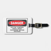 Danger Confined Space Entry Safety Warning ラゲッジタグ (正面横)