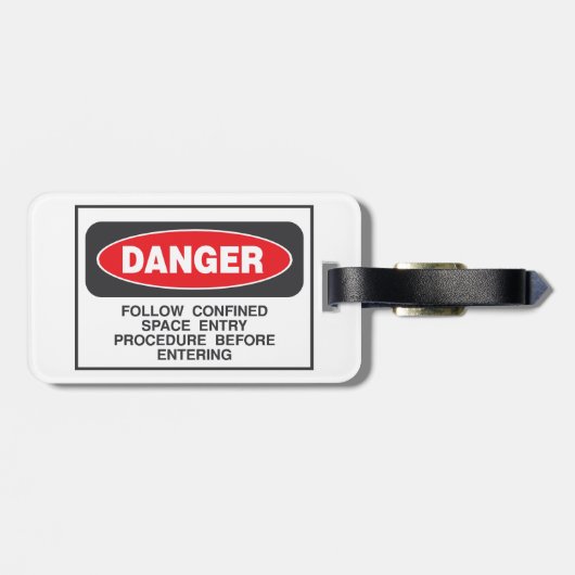 Danger Confined Space Entry Safety Warning ラゲッジタグ (裏面横)