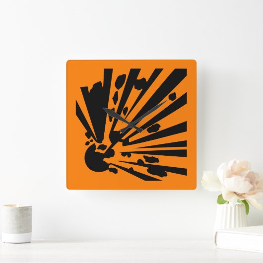 Danger – explosive – Gefahr Warnzeichen Warning スクエア壁時計 (ホーム)