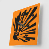 Danger – explosive – Gefahr Warnzeichen Warning スクエア壁時計 (傾斜)