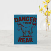 Danger From The Rear Funny Humor カード (黄色い花)