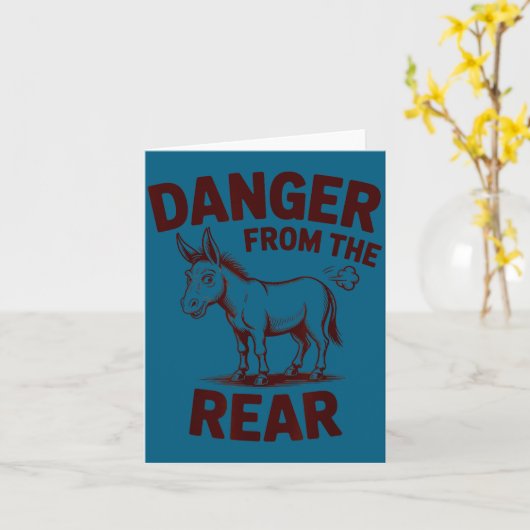 Danger From The Rear Funny Humor  カード (黄色い花)
