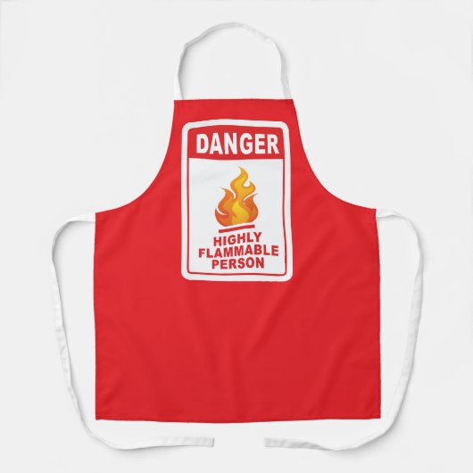 Danger Highly Flammable Person エプロン (正面)