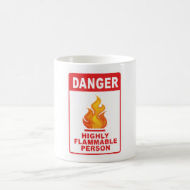 Danger Highly Flammable Person コーヒーマグカップ